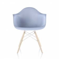 Molded Plastic Armchair with Dowel-Leg Base